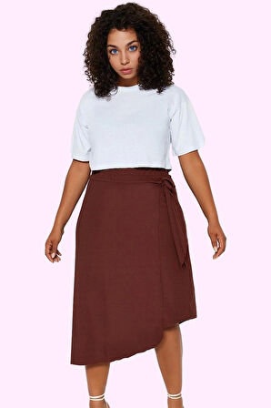 Kadın Anvelop Sarong Etek Renk Yüksek Bel Midi Boy Günlük Hafta Sonu Yaz Aylarının Vazgeçilmezi