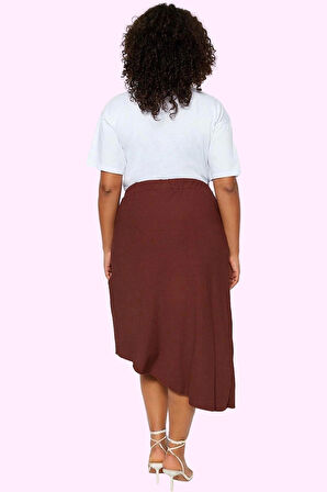 Kadın Anvelop Sarong Etek Renk Yüksek Bel Midi Boy Günlük Hafta Sonu Yaz Aylarının Vazgeçilmezi