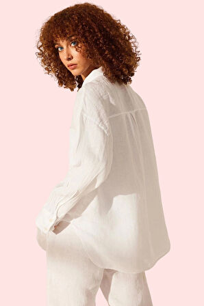 Kadın Keten Uzun Kollu Gömlek Şıklık Ve Rahatlık Bir Arada Yaz Günlük Kullanım Özel Günler