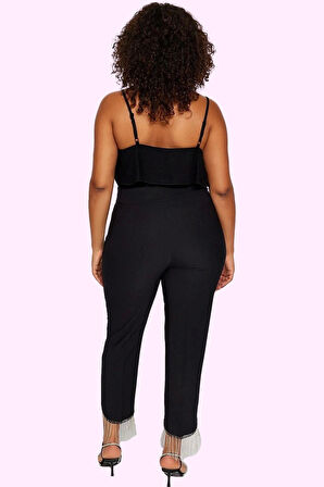 Kadın Straight Pantolon Boru Paça Düz Desen Finike Dokuma Tüm Sezonlar İçin Günlük Kullanım