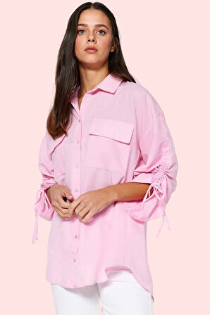 Kadın Uzun Kollu Pamuklu Gömlek; Ramadan Koleksiyonu Rahat Kalıp Günlük Stil Modern Tasarım