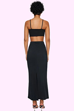 Kadın Maxi Etek Yüksek Bel Örme Kumaş Günlük Yazlık Özel Günler Yaz Aylarının Vazgeçilmezi