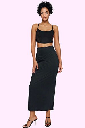 Kadın Maxi Etek Yüksek Bel Örme Kumaş Günlük Yazlık Özel Günler Yaz Aylarının Vazgeçilmezi