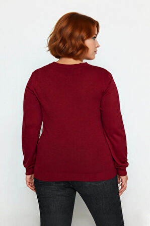 Kadın Triko Kazak V Yaka Kesik Detaylı Standart Kol Regular Kalıp Basic Günlük Giyim İçin İdeal