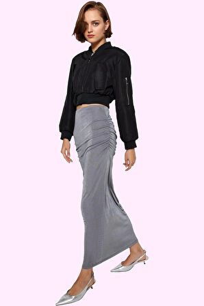 Kadın Maxi Etek Yüksek Belli Örme Kumaş Günlük Casual Hafta Sonu Yaz Aylarının Vazgeçilmezi