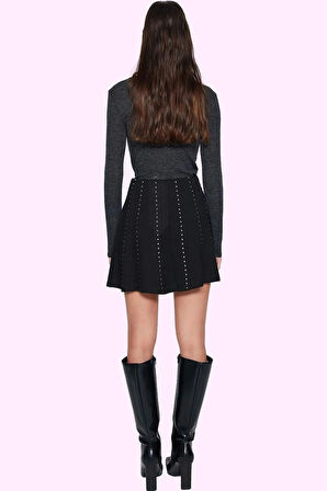 Kadın Taş Detaylı A Line Mini Etek Yaz Mevsimi İçin Şık Kombinler Günlük Kullanım Hafta Sonu