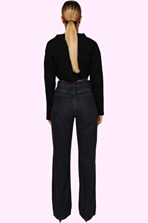 Kadın Pamuklu Wide Leg Jean Pantolon Yüksek Bel Günlük Kombinler İçin Yaz Aylarının Vazgeçilmezi