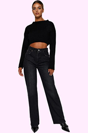 Kadın Pamuklu Wide Leg Jean Pantolon Yüksek Bel Günlük Kombinler İçin Yaz Aylarının Vazgeçilmezi