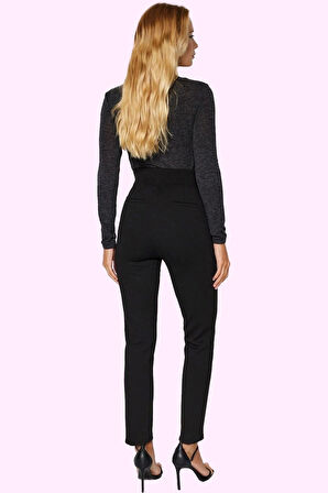 Kadın Slim Fit Pantolon Yüksek Bel Nervürlü İş Ve Günlük Kullanım Yaz Aylarının Vazgeçilmezi