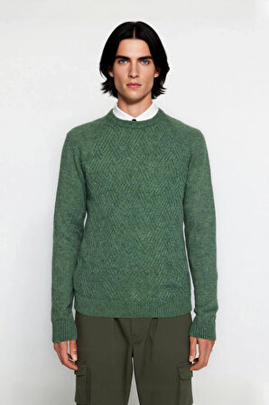 Erkek Fitted Kalıp Dokulu Bisiklet Yaka Reglan Kol Triko Kazak Soğuk Kış Günleri İçin İdeal Seçim