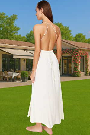 Şık Viskoz Maxi Elbise Yazlık Plaj Kombinleri İçin Rahat Ve Şık Modern Stil Şık Görünüm Özel Tasarım