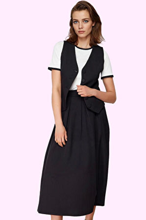 Kadın Kemerli Maxi Etek Polyester Elastan Finike Dokuma Casual Stil Yaz Aylarının Vazgeçilmezi