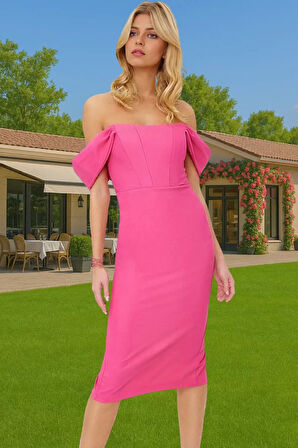 Şık Leopar Desenli Midi Abiye Elbise Polyester Yazlık Mezuniyet Elbisesi Dayanıklı Malzeme