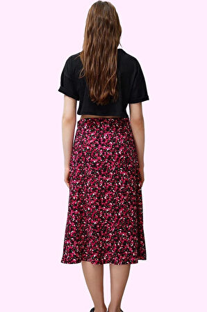 Kadın Viskoz Midi Boy A line Etek Casual Günlük Yaz Kullanımı İçin Yüksek Bel Modern Tasarım