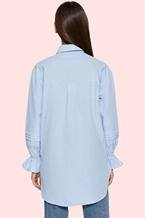 Kadın Terrycotton Bluz Regular Kalıp Düğmeli Kapatma Yazlık Günlük Yaz Aylarının Vazgeçilmezi