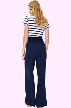 Kadın Viskoz Dokuma Pantolon Geniş Paça Rahat Günlük Hafta Sonu Yaz Aylarının Vazgeçilmezi