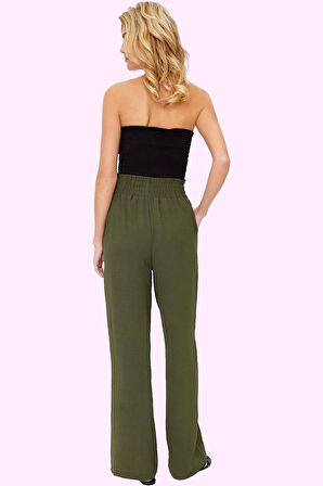 Kadın Viskoz Dokuma Pantolon Geniş Paça Rahat Günlük Hafta Sonu Yaz Aylarının Vazgeçilmezi