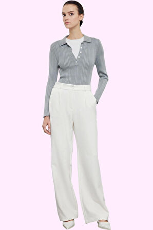 Kadın Yüksek Bel Wide Leg Pantolon Casual Dokuma Kumaş Günlük Hafta Sonu Dayanıklı Malzeme