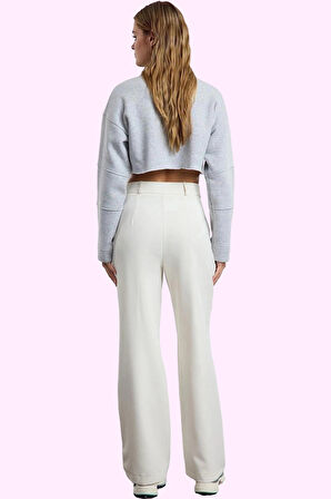 Kadın Yüksek Bel Wide Leg Pantolon Casual Dokuma Kumaş Günlük Hafta Sonu Dayanıklı Malzeme