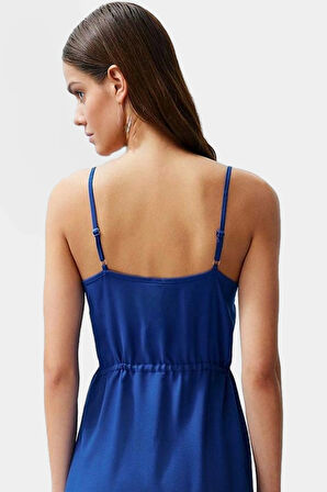 Yazlık Viskoz Dokuma Elbise Nakışlı Skater Maxi Boy Dayanıklı Malzeme Trend Tasarım