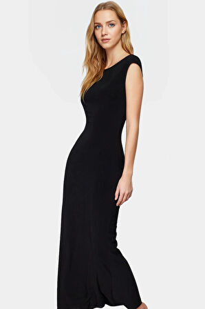 Yazlık Maxi Elbise Sırt Dekolteli Bodycon Örme Kumaş Trend Tasarım Dayanıklı Malzeme