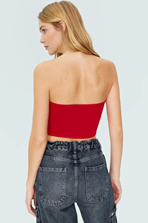 Pamuklu Likralı Penye Super Crop Bluz Rahat Esnek Şık Mükemmel Uyum Özenle Seçilmiş