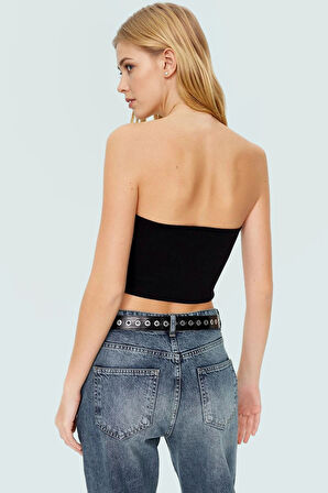 Pamuklu Likralı Penye Super Crop Bluz Rahat Esnek Şık Mükemmel Uyum Özenle Seçilmiş