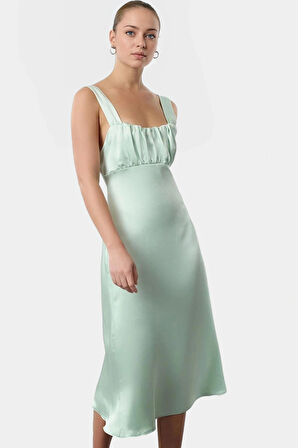 Rahat ve Şık Saten Midi Elbise Günlük Özel Günler İçin İdeal Profesyonel Görünüm Modern Stil