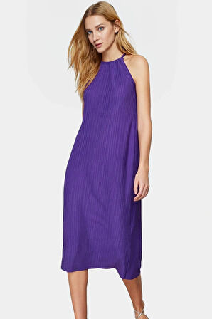 Rahat Örme Kumaş Elbise Midi Boy Shift Kalıp Yaz Mevsimi İçin Profesyonel Görünüm Konforlu Kesim