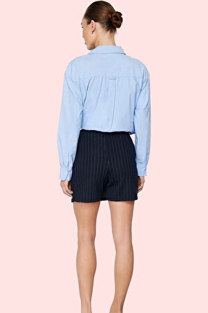 Kadın Yüksek Bel Kısa Şort Etek Örme Fermuarlı İnterlok Günlük Kullanım Yaz Aylarının Vazgeçilmezi