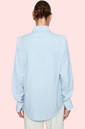 Kadın Düğmeli Uzun Kollu Gömlek Pamuk Regular Kalıp Günlük Kombinler Yaz Aylarının Vazgeçilmezi