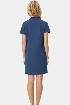 Mini Krep Elbise Shift Kalıp Cep Detaylı Polyester Kumaş Günlük Stil Şık Görünüm Uzun Ömürlü