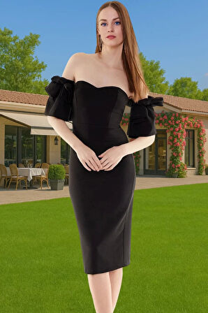 Zarif Gül Detaylı Finike Dokuma Abiye Elbise Yazlık Kokteyl ve Balo Rahat Ve Şık