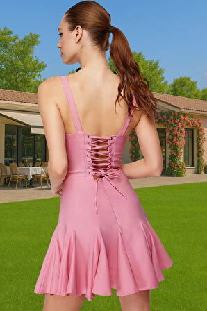 Astarsız Mini A Kesim Abiye Elbise Polyester Yazlık Elbise Özenle Seçilmiş Zarifane Tasarım