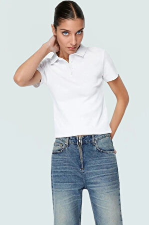 Şık Pamuklu Kaşkorse Örme Bluz Fitted Kalıp Kısa Kol Seçkin Malzeme Trend Tasarım
