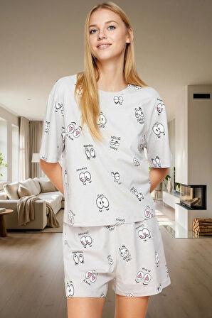 Yazlık Pijama Takımı %100 Pamuk Regular Kalıp Eğlenceli Desenler Seçkin Malzeme Rahat Ve Şık