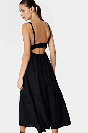 Polyester Modal Kumaştan Kolsuz Skater Elbise Uzun Ömürlü Özel Tasarım Seçkin Malzeme