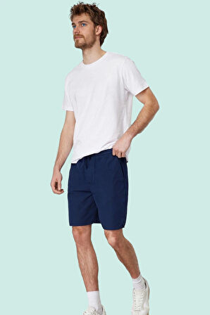 Erkek Pamuklu Bağcıklı Şort Bermuda Yaz Aylarının Rahatlığı Günlük Kullanım Modern Tasarım