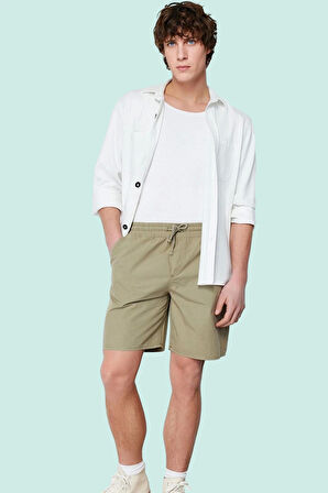 Erkek Pamuklu Bağcıklı Şort Bermuda Yaz Aylarının Rahatlığı Günlük Kullanım Modern Tasarım