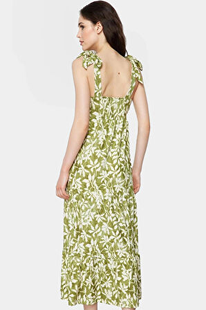 Çiçekli Desenli Rahat Örme Maxi Elbise Günlük Şıklık İçin Özenle Seçilmiş Uzun Ömürlü