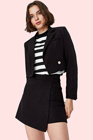 Kadın Yüksek Bel Kemerli Şort Etek Dokuma Finike Günlük Yazlık Hafta Sonu Kaliteli Malzeme