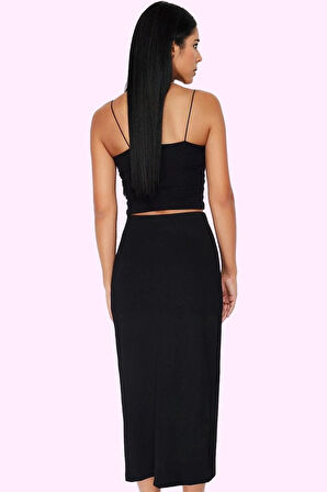 Kadın Midi Etek Anvelop Kruvaze Kalem Kalıp Örme Yazlık İş Elbisesi Yaz Aylarının Vazgeçilmezi