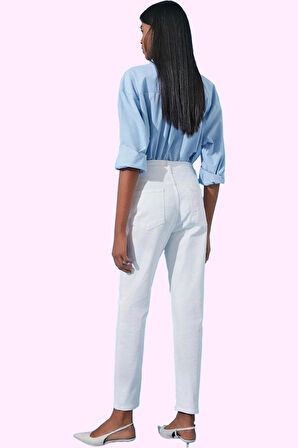 Kadın Mom Jean Regular Boy Yüksek Bel Denim Casual Stil Günlük Kullanım Yaz Aylarının Vazgeçilmezi