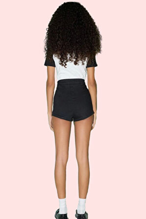 Kadın Yüksek Bel Slim Fit Mini Denim Şort Renk Nefes Alabilir Kumaş Günlük Kaliteli Malzeme