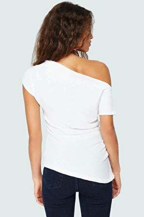 Rahat ve Şık Tek Kol Bluz %100 Polyester Krep Dokuma Günlük Kullanım İçin Mükemmel Uyum