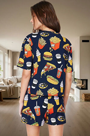 Rahat Yazlık Çok Nakışlı Polyester Örme Pijama Takımı Kullanım Premium Kalite