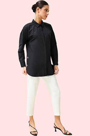 Kadın Poplin Dokuma Gömlek Günlük ve İş Hayatı İçin İdeal Hafta Sonu Yaz Aylarının Vazgeçilmezi