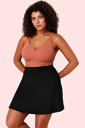 Kadın Şort Etek Yüksek Bel Dar Paça Örme Kumaş Spor Günlük Kullanım Yaz Aylarının Vazgeçilmezi