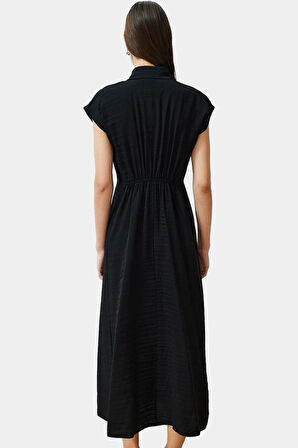 A line Kısa Kollu Elbise Viskoz Kumaş Günlük Şıklık Özel Tasarım Modern Stil Trend