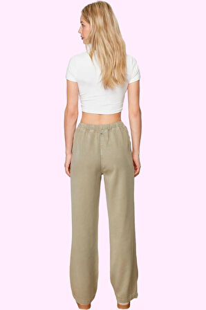 Kadın Liyosel Pantolon Yüksek Bel Wide Leg Regular Boy Günlük Şıklık Yaz Aylarının Vazgeçilmezi